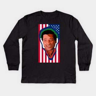 Cesar Chavez Mexico & America Outline Kids Long Sleeve T-Shirt
